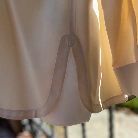 Ann Taylor Blouse Long Sleeve Button Down cream 4P - Picture 5 of 6